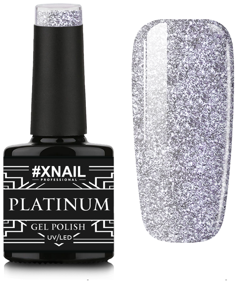 Гель лак XNAIL PROFESSIONAL Platinum жидкая фольга, для дизайна ногтей, 10 мл, № 19