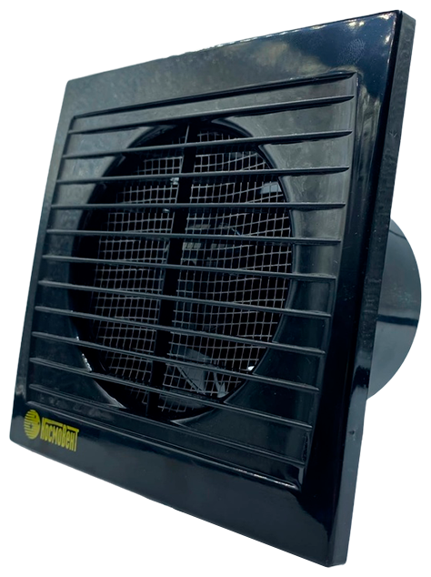 Вентилятор вытяжной осевой бытовой настенный, D 100 мм, диаметр 100 мм, черный, (для кухни, ванной, санузла, туалета)