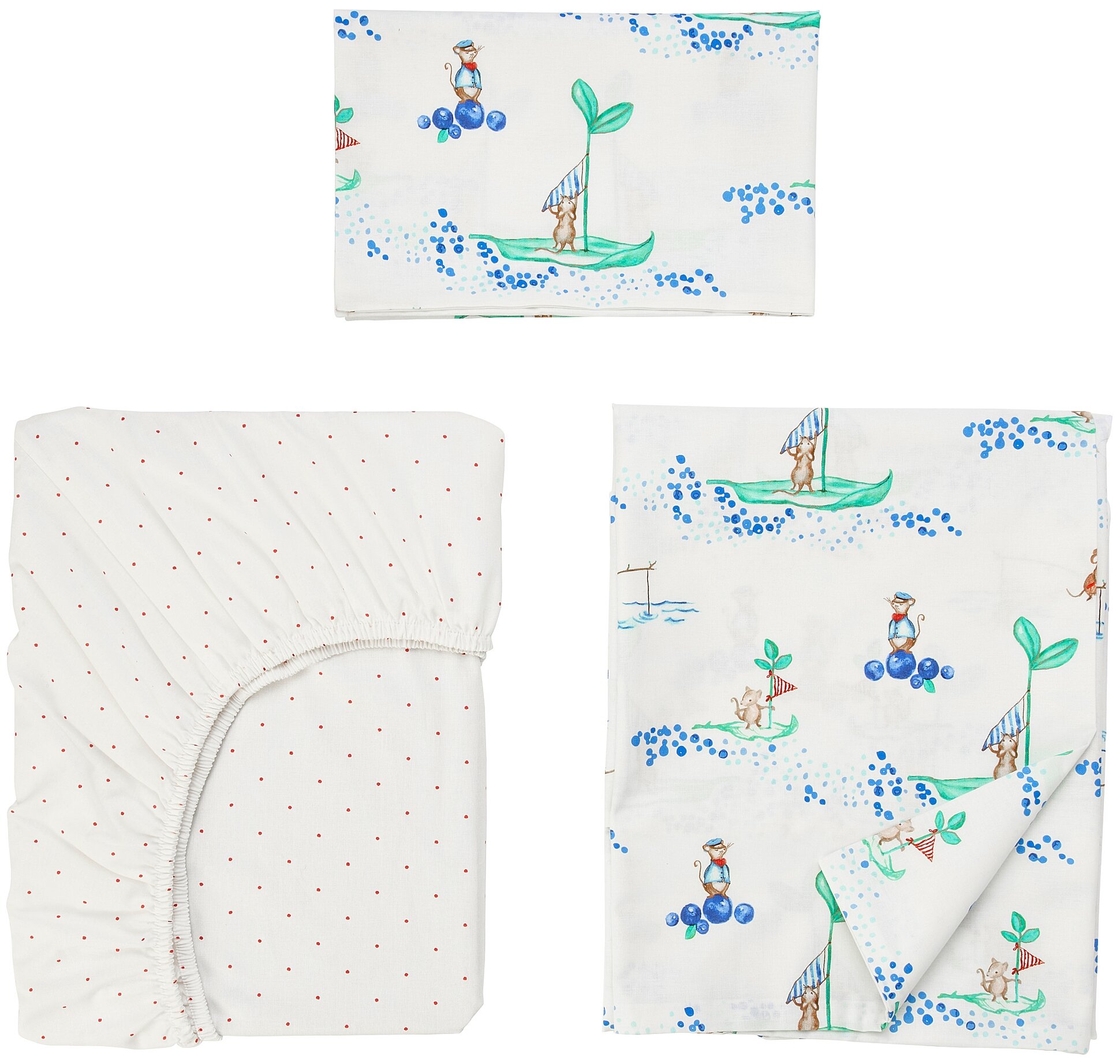 фото ИКЕА Комплект в кроватку РЁДХАКЕ, 3 предмета