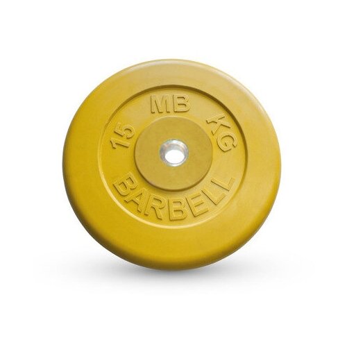 фото Диск обрезиненный "barbell" d 26 мм цветной 15,0 кг mb barbell