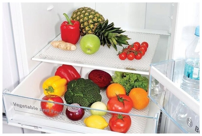 Набор силиконовых резиновых ковриков в холодильник на полку (6 шт) / набор ковриков в холодильник белые 45*30 см