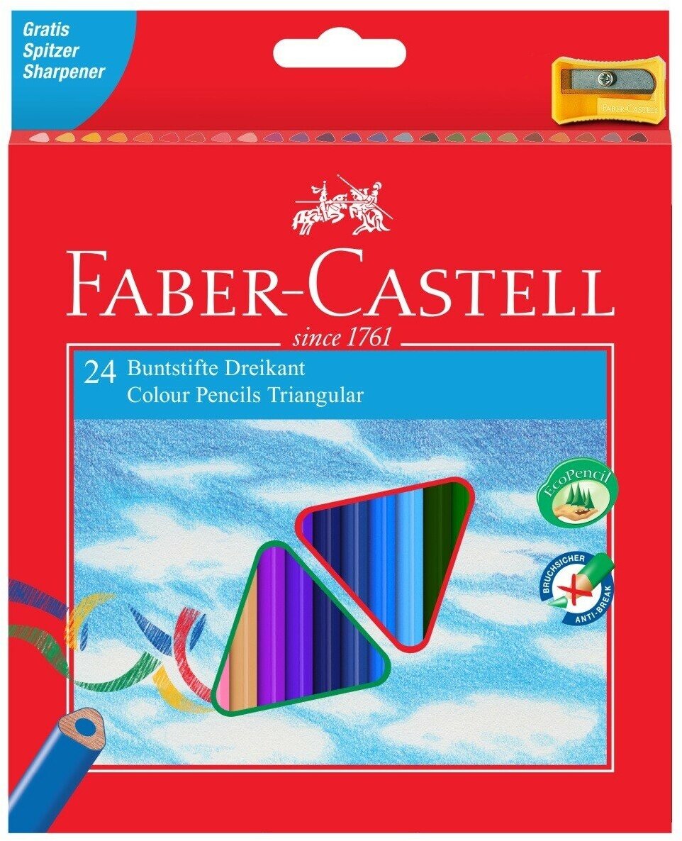 Цветные карандаши Faber Castell Набор цветных карандашей Faber-Castell ECO, 24цв. (+точилка)