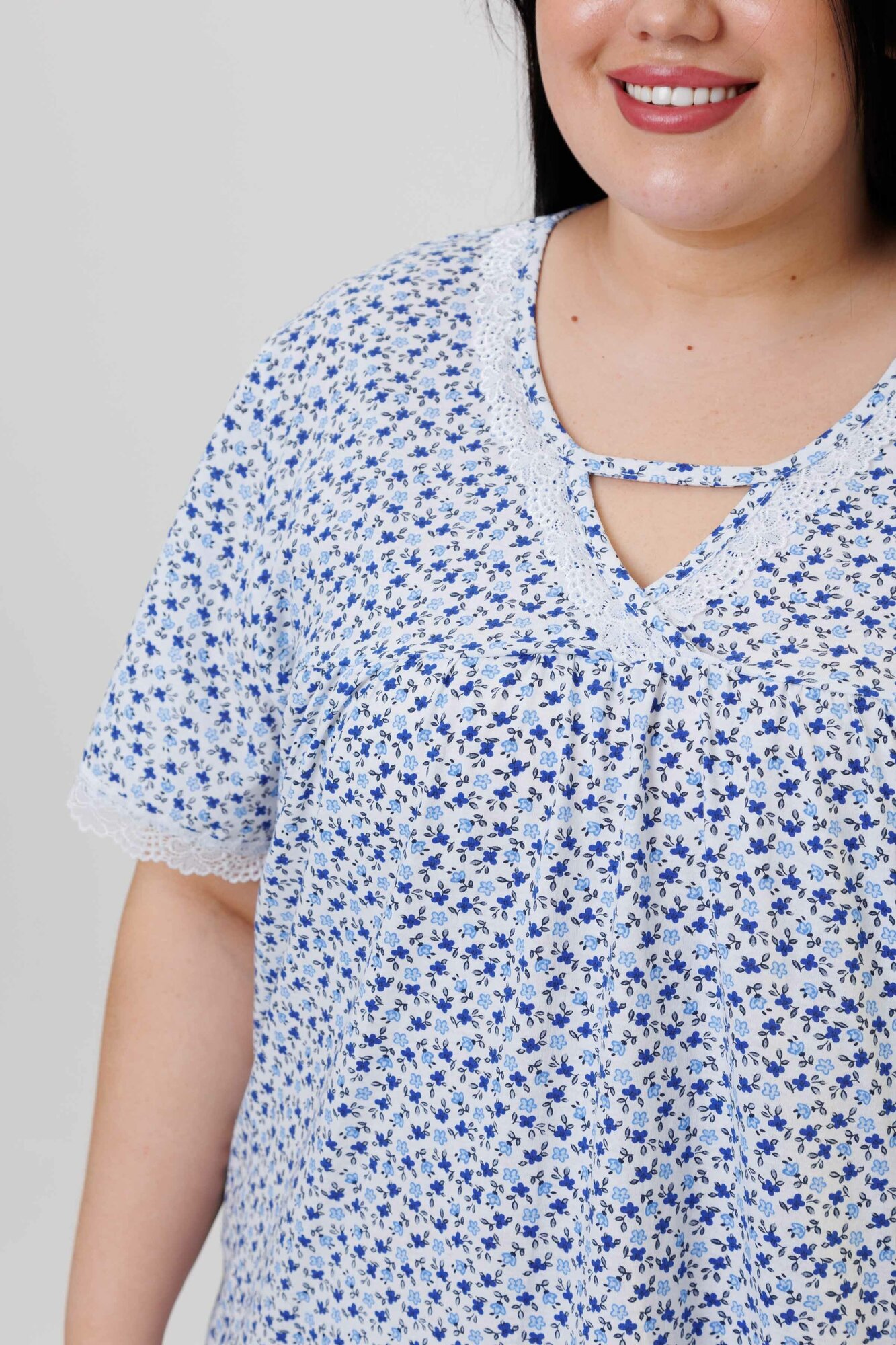Ночная сорочка Modellini 1757 голубая, размер 72 - фотография № 9