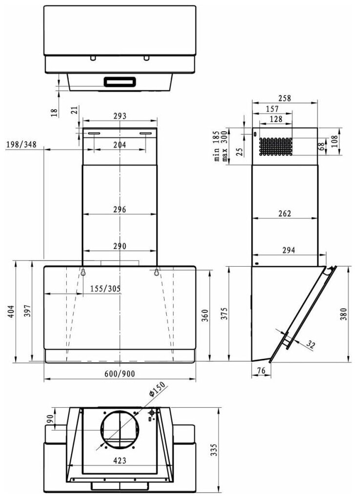 Встраиваемая вытяжка Gorenje WHI649X21P черный - фотография № 5