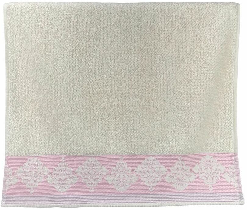 Махровое полотенце Abu Dabi 50*90 см цвет - молочный (0434) плотность 500 гр 2-я нить.