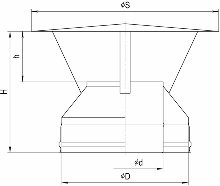 Оголовок (430 0,5 + оцинковка) Ф110х200 Ferrum - фотография № 4