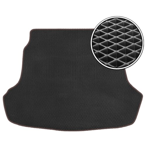 фото Автомобильный коврик в багажник ева audi q3 2011 - 2018 (багажник) (коричневый кант) vicecar