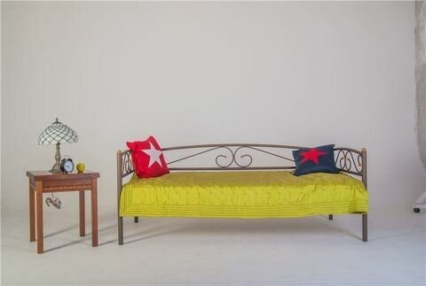 фото Кровать-кушетка Оптима Люкс металлическая 90х200 Red&Black коричневый