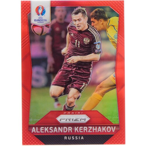 Коллекционная карточка Panini Prizm UEFA EURO 2016 France #176 Aleksandr Kerzhakov - Red S0237 карта памяти naruto маленькая карточка с ssp картой hr оригинальная роскошная версия sp 12 патронов коллекционная карточка книга личная карта