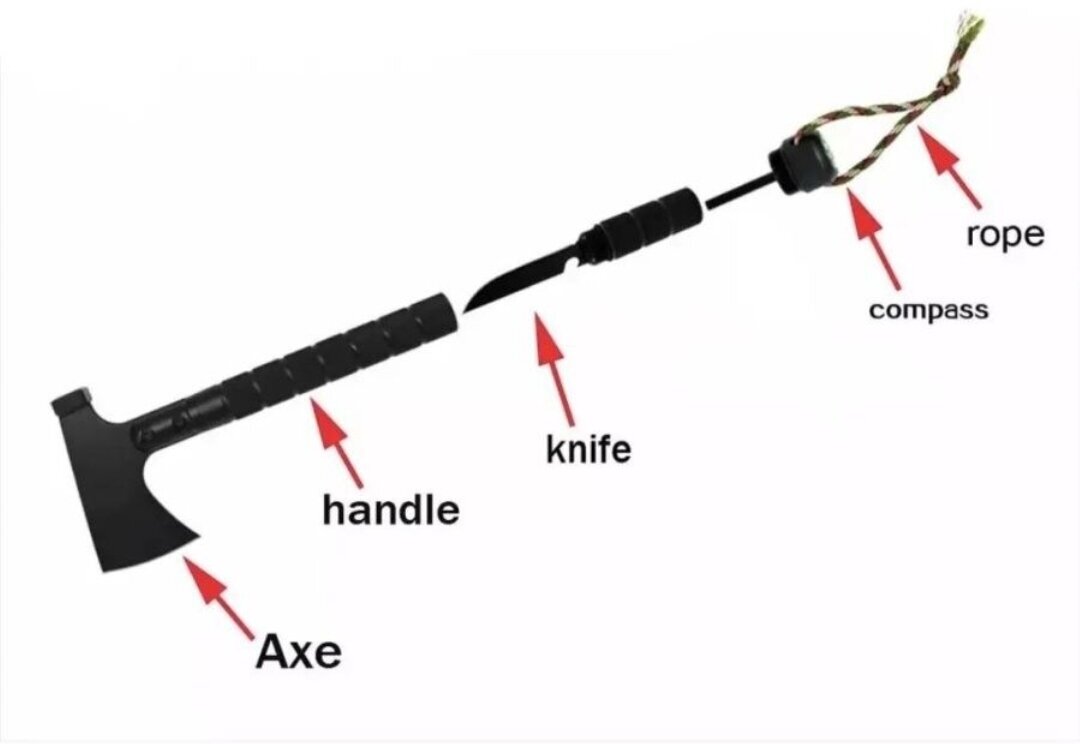 Туристический топор разборный 7в1/Тактический топор многофункциональный 102C - фотография № 6