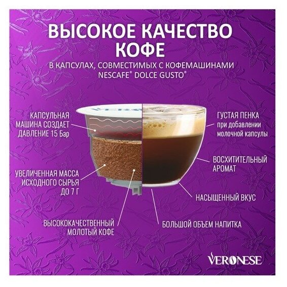 Кофе натуральный молотый Veronese Cappuccino French VANILLA в капсулах, 90 г - фотография № 5