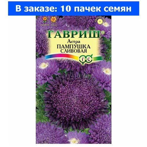 Семена Гавриш Астра Пампушка сливовая, помпонная 0,3 г, 10 уп.