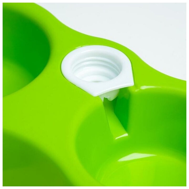 Миска двойная круглая, 27 х 16 х 6,5 см, зелёная - фотография № 6
