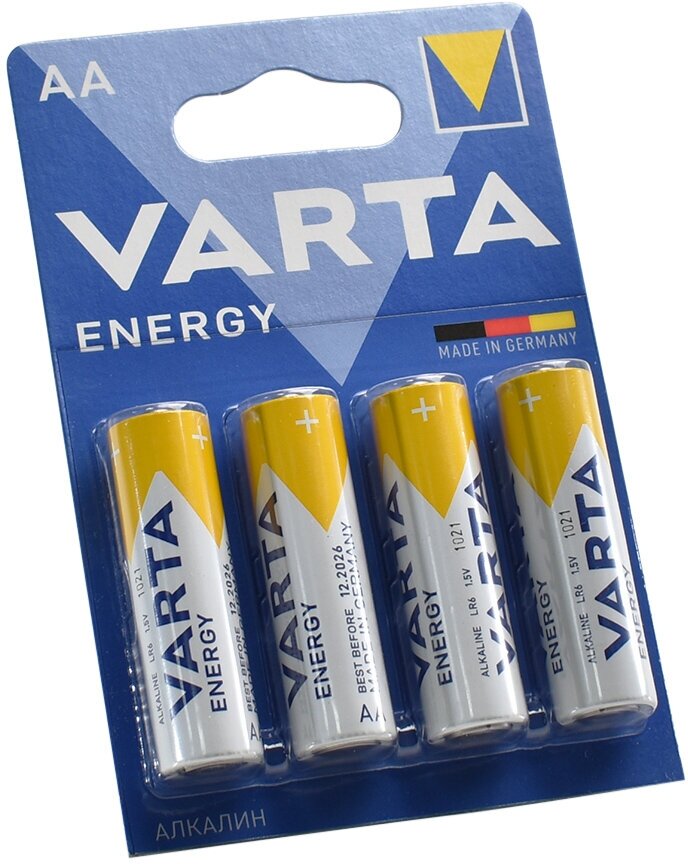 Батарейка VARTA ENERGY 4106 LR6 AA BL4, упаковка 4 шт.