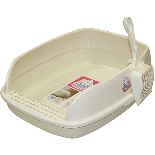 Туалет Catidea с совком для кошек (46 х 36 х 15 см, Кремовый)