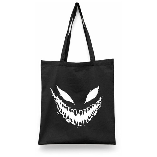 фото Сумка-шоппер унисекс каждому своё "дед инсайд/dead inside/zxc" черная