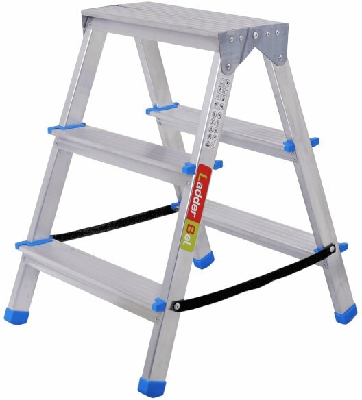 Стремянка LadderBel 3 ступени двухстороняя Aluminum STR2-AL-3