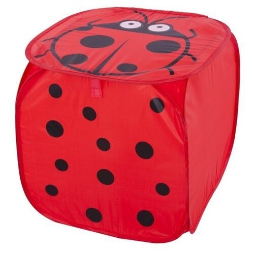 фото Корзина для игрушек "божья коровка", 43x43 см наша игрушка
