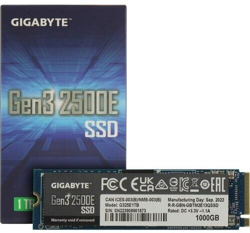 Жесткий диск SSD Gigabyte 1000Gb M.2 2280 PCI Express [G325E1TB] - фото №6