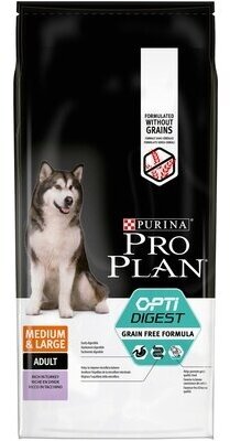 Purina Pro Plan Сухой корм для взрослых собак Grain Freeс чувствительным пищеварением с индейкой, беззерновой 12384816, 2,5 кг, 36020