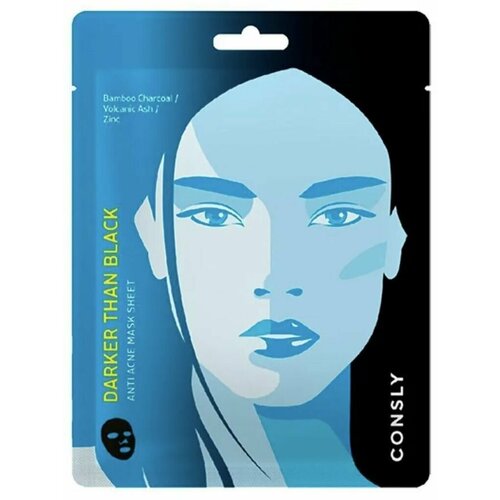 Маска тканевая для проблемной кожи Darker than Black Anti Acne Mask Sheet, 25мл, CONSLY, 8809446655469 consly маска тканевая для проблемной кожи darker than black anti acne mask sheet 25 мл