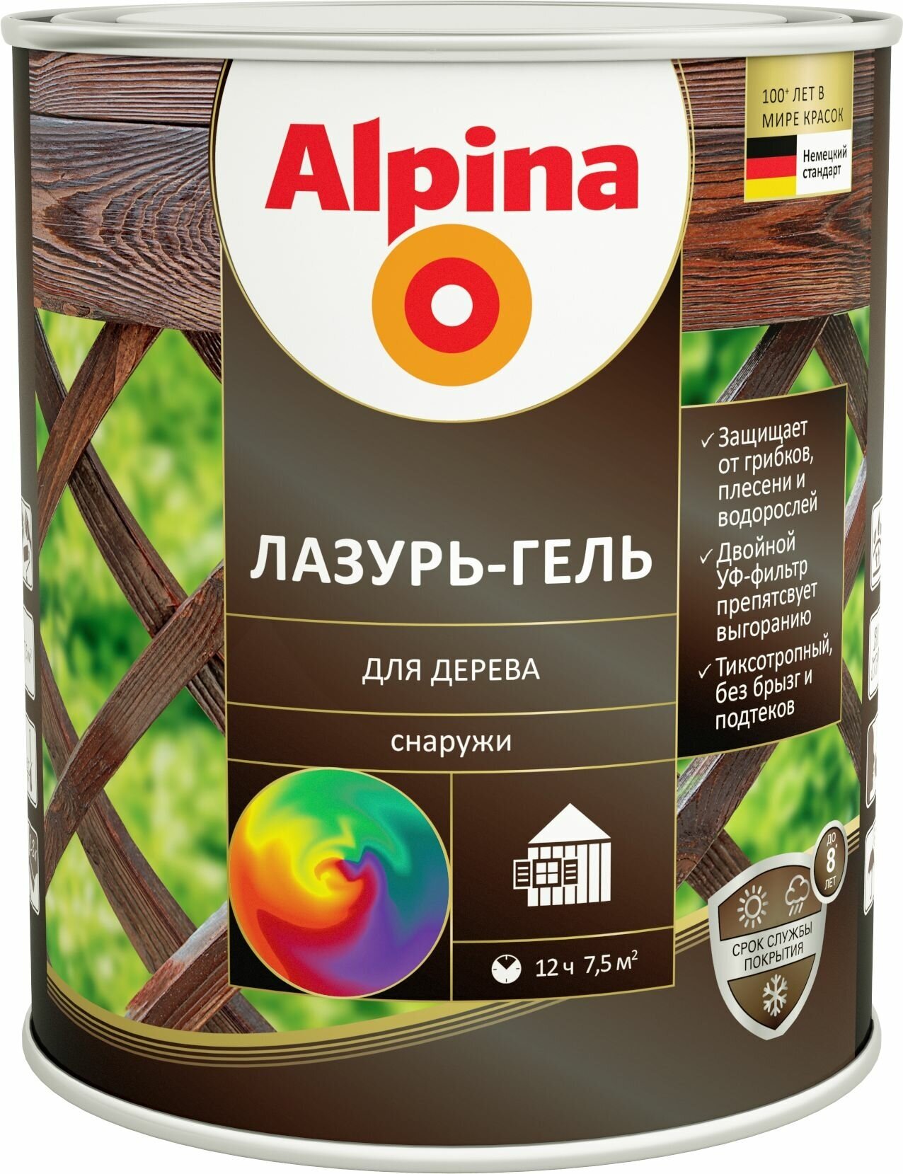 Лазурь-гель для дерева Alpina прозрачный 0,75 л