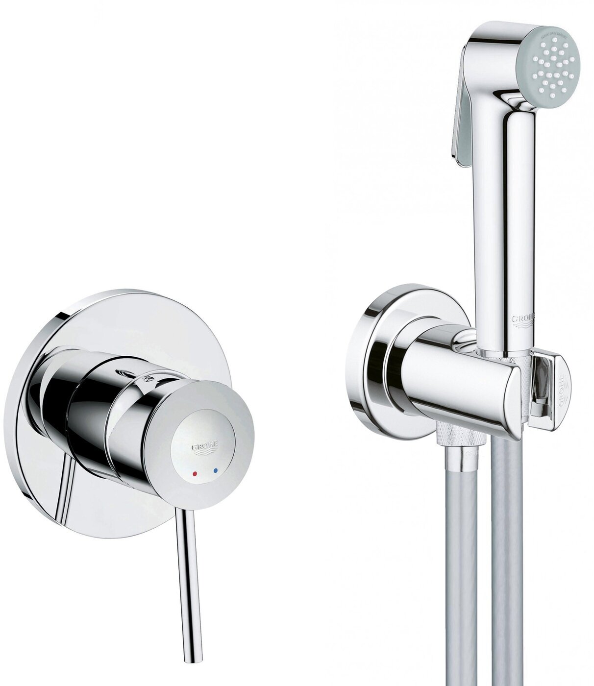 Гигиенический душ Grohe Bau Classic, со смесителем, шланг 100 см, хром