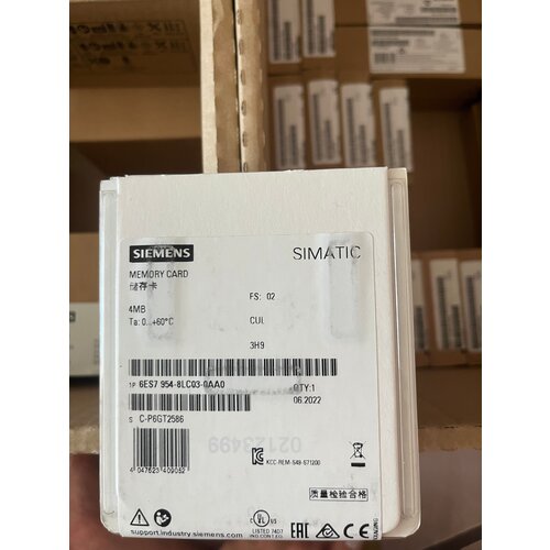 6ES7954-8LC03-0AA0 SIMATIC S7, карта памяти для S7-1x00 CPU SINAMICS, 3, 3 В Flash, 4 МБ 6es7515 2am02 0ab0 simatic s7 1500 центральный процессор cpu 1515 2 pn