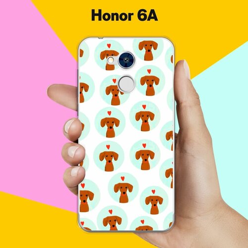 Силиконовый чехол на Honor 6A Узор из такс / для Хонор 6А силиконовый чехол на honor 6a узор из такс для хонор 6а