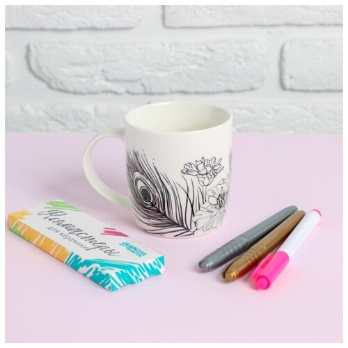 фото Роспись кружки фломастерами "перья павлина" 4662300 школа талантов