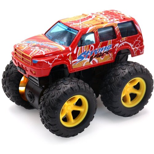 Машинка инерционная Funky Toys красная die-cast, джип с желтыми колесами и краш-эффектом, 14,5 см машины funky toys инерционная пожарная машинка die cast с краш эффектом 15 5 см