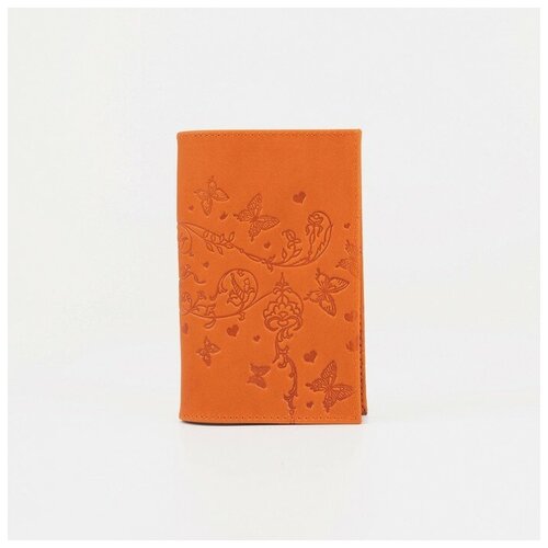 Обложка для паспорта Сима-ленд, оранжевый для паспорта mikimarket натуральная кожа оранжевый