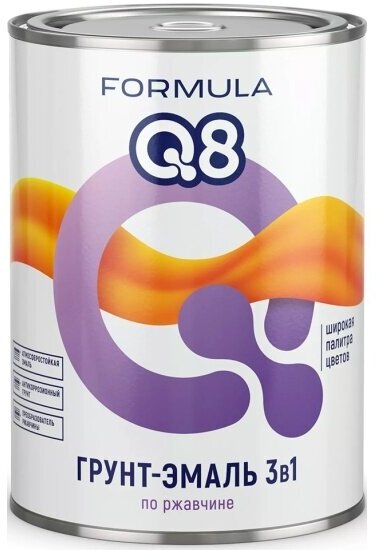 Грунт-эмаль Formula Q8 по ржавчине 3 в 1, матовая, 0,9 кг, шоколадная