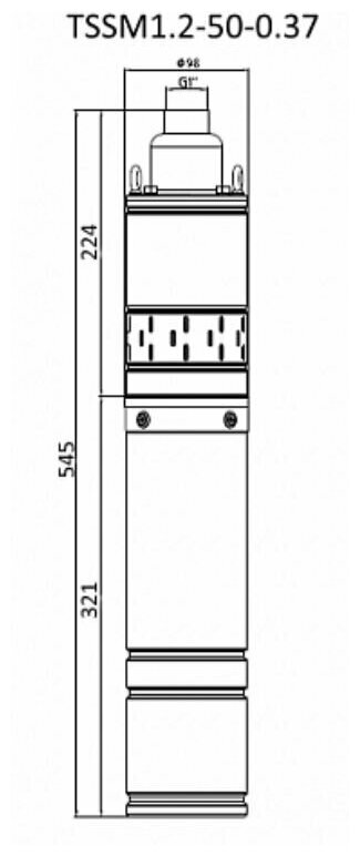 Насос скважинный винтовой TSSM1.2-50-0.37(3, 220В, 370Вт, 1800л/ч, 75м) кабель 10 м. (до 30м)PUMPMAN