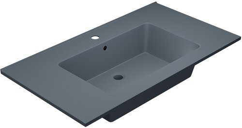 Раковина для ванной полувстраиваемая Uperwood Parma Quartz, 85 см, серая матовая, бетон
