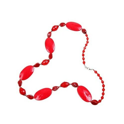 Бусы, длина 72 см, красный