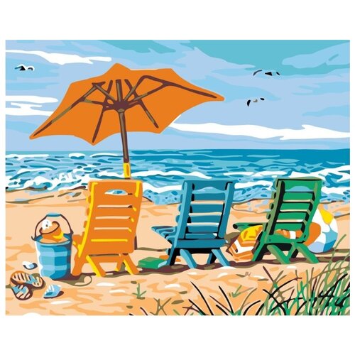 Картина по номерам На пляже, 40x50 см картина по номерам на холсте море яркие очки на пляже 40x50
