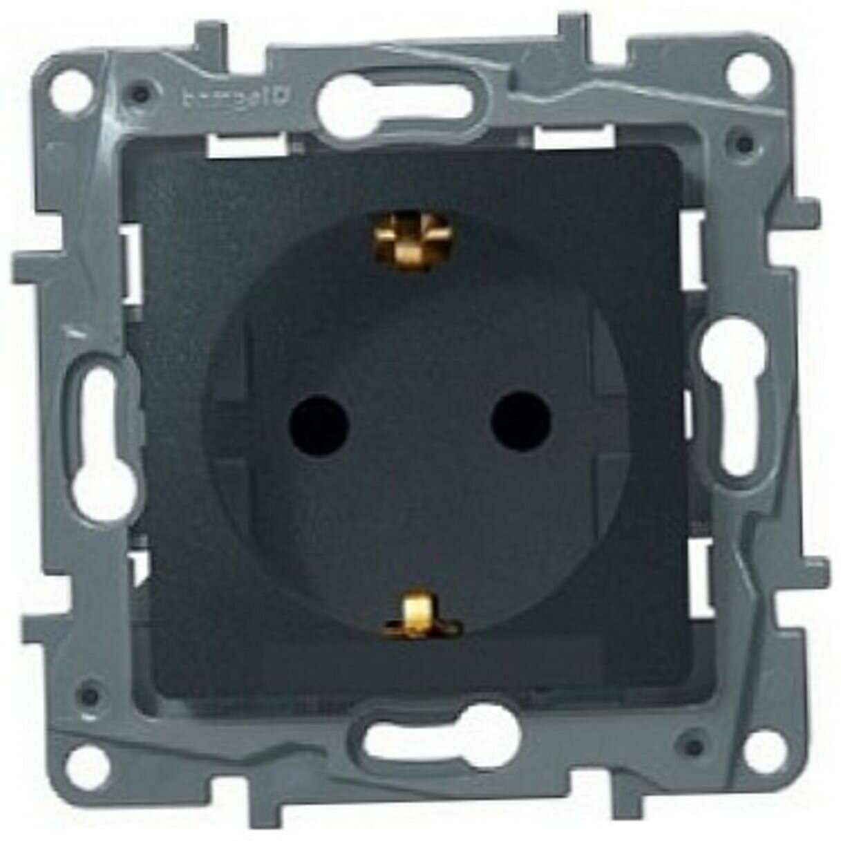 Legrand 672622 Розетка 2К+З со шторками16А-Etika Антрацит