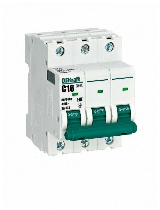 Выкл.автом. 3П 16А хар-ка C 6кА DEKraft ВА-103 Schneider Electric