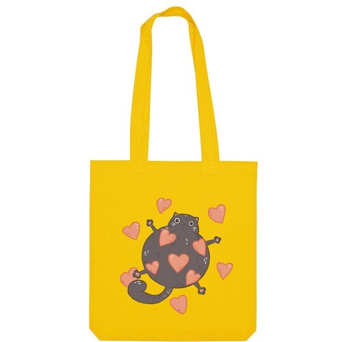 Сумка шоппер Us Basic, желтый мужская футболка мартовский котик в любви 2xl черный