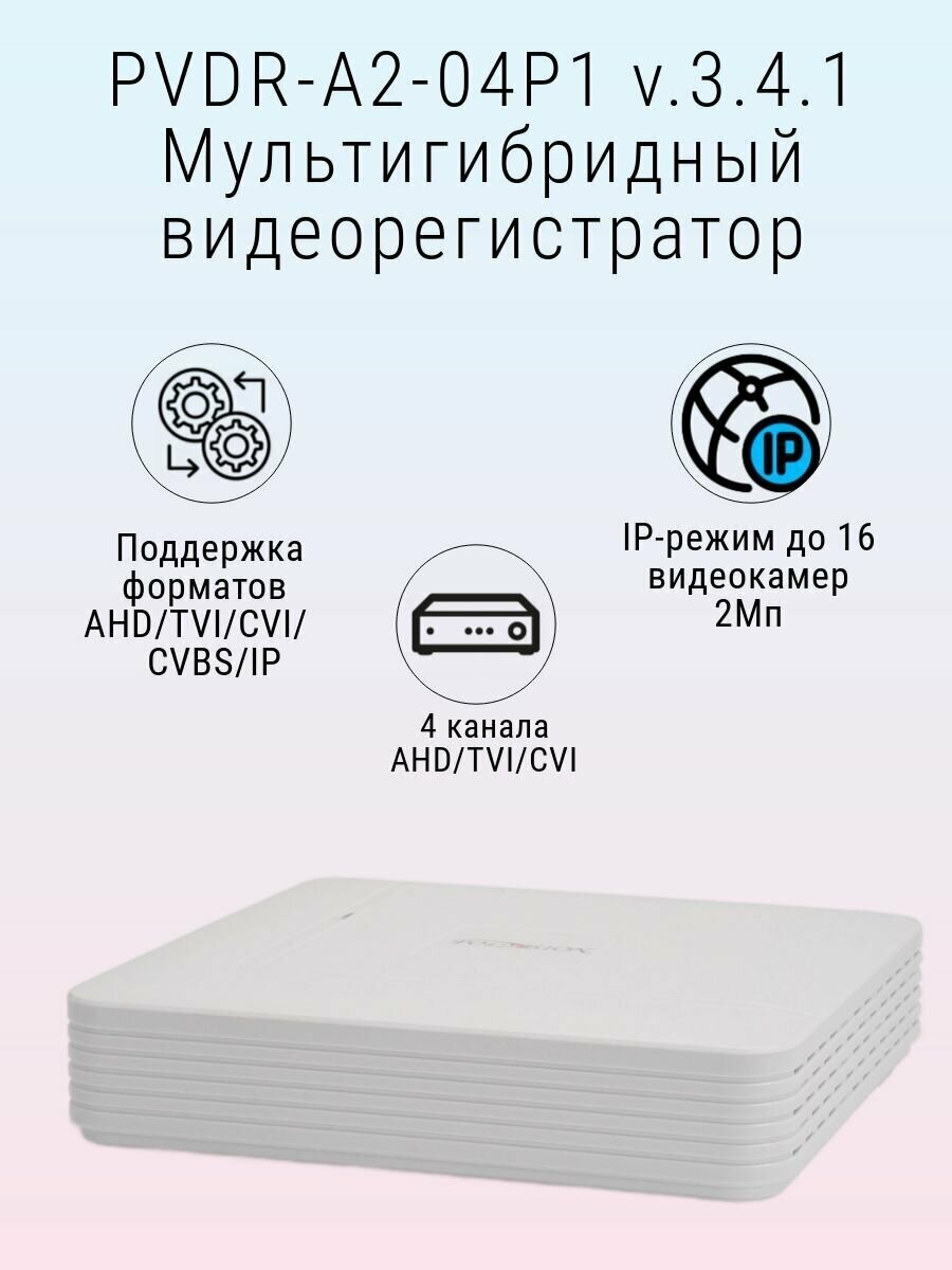 Мультигибридный видеорегистратор PVDR-A2-04P1 v341 Polyvision