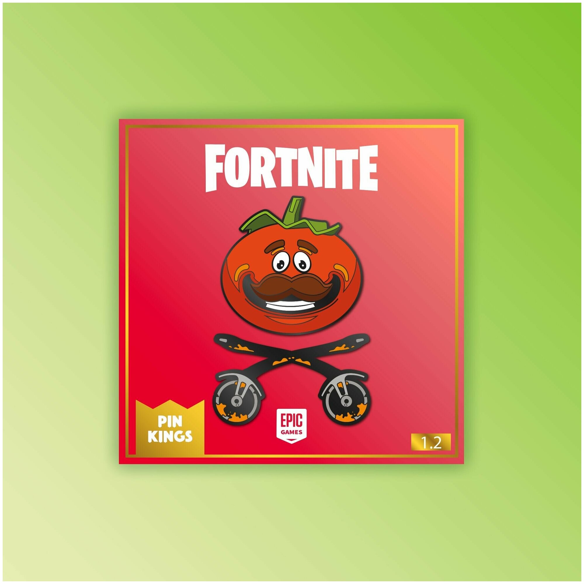 Значок Pin Kings Fortnite 1.2 Tomatohead - набор из 2 шт Бука - фото №4