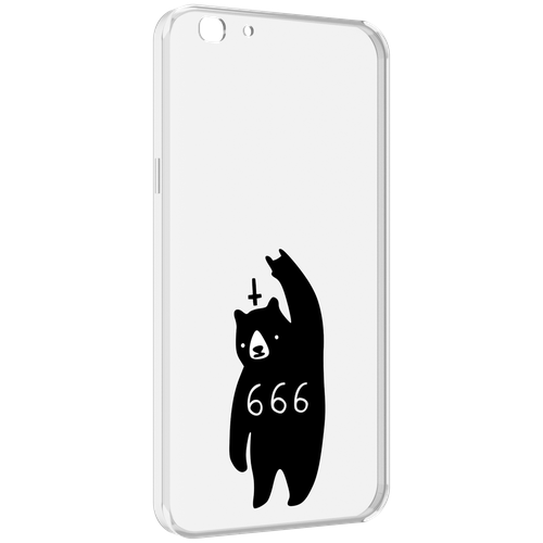 Чехол MyPads медведь 666 для Oppo A77 / F3 (2017 год) задняя-панель-накладка-бампер