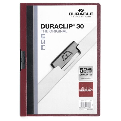 DURABLE Папка-скоросшиватель Duraclip А4, 30 листов, темно-красный