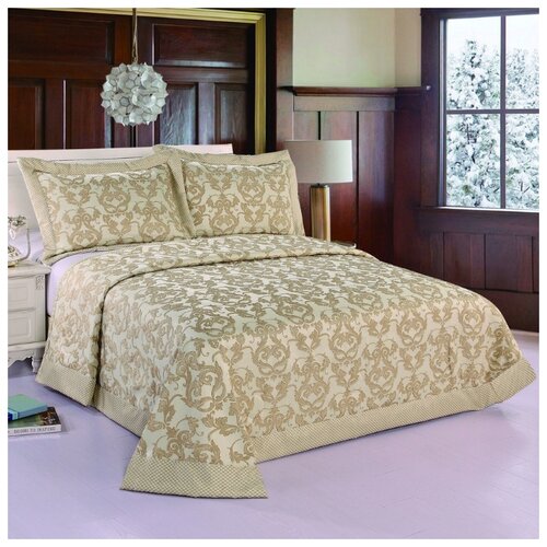 Покрывало 230*250 Сорренто Делюкс +2нав 50*70 м2006 олива 1102-18