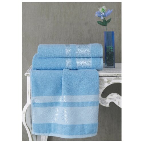 фото Karna полотенце rebeca цвет: голубой br18886 (50х90 см)