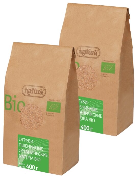 Отруби пшеничные органические NATURA BIO 400г упаковка 2 штуки