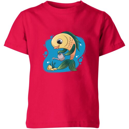 Футболка Us Basic, размер 4, розовый детская футболка рыба садовод 164 синий