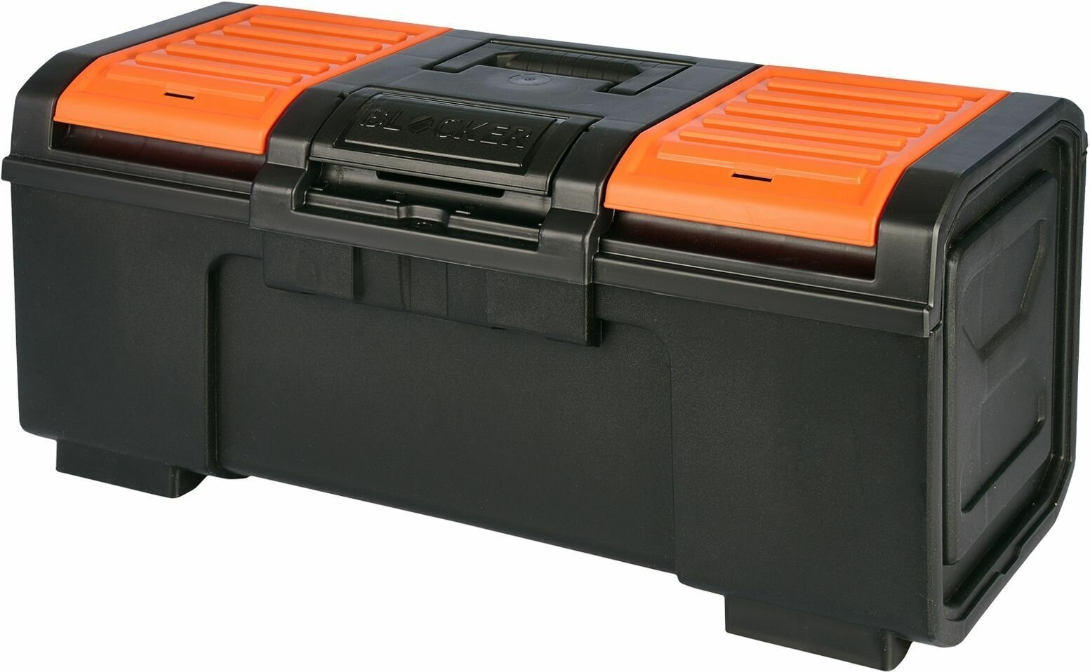 Ящик для инструментов BLOCKER Boombox 24 черный/оранжевый с пружинным замком 590х270х255 - фотография № 2