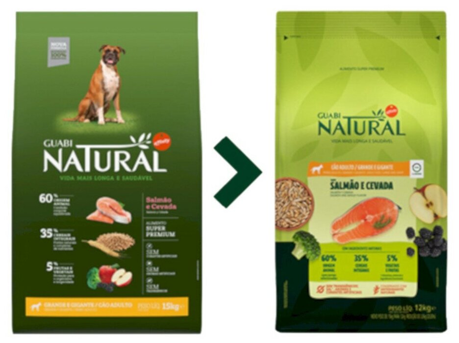 Guabi Natural Dog Adult cухой корм для взрослых собак крупных пород лосось и ячмень 12 кг - фотография № 3